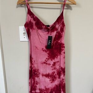 Lulu's Pink and Red Tie-Dye Dress